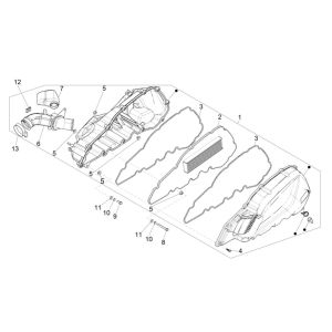 Boîte à air Piaggio Medley 125 ABS E5 2021-2022 (EMEA)