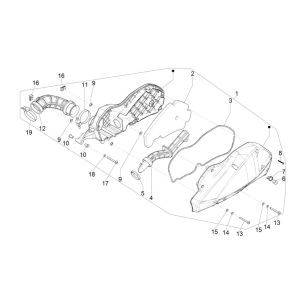 Boîte à air  Piaggio MP3 300 HPE/300 HPE SPORT E5 ABS 2020-2022 (EMEA)