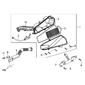 Boîte à air Sym Allo GT (WH006 S882U) blanc argenté