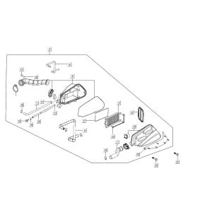 Boîte à air  Kymco Agility 16'+ injection 4 temps euro4 bleu mat