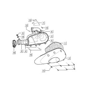 Boîte à air  Kymco Vitality 2t ac rouge