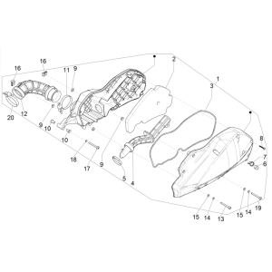 Boîte à air  Piaggio Beverly 300 4T 4V HPE ABS E5 2021-2022 (EMEA)
