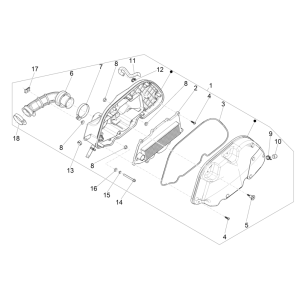 Boîte à air  Vespa GTS 125 4T E5 ABS 2021 (EMEA)