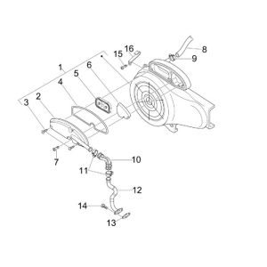 Boîte à air  Vespa Lx 45km 4 temps 4 soupapes