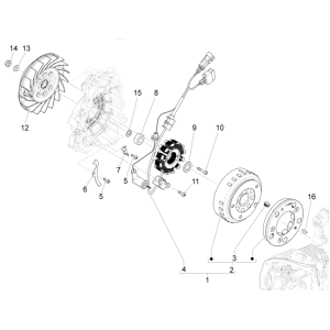 Volant moteur magnétique Vespa Primavera 125 4T 3V IE ABS