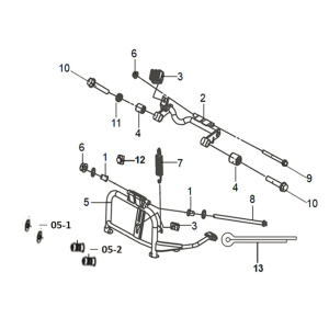 Béquille principale - support moteur Sym Mio 50I E5