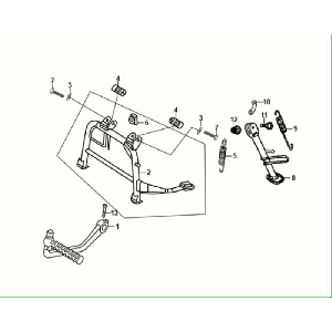 Béquille centrale - Béquille latérale - Pédale Kickstart Sym Fiddle ll Euro 5