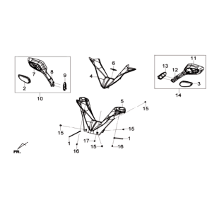 Kit couvre-volant + rétroviseur Sym Joymax 125I ABS gris mat (GY-7450U)