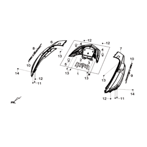 Placage Sym Joymax 125I ABS gris mat (GY-7450U)