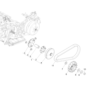 Poulie d'entraînement Piaggio Medley 150 4T IE ABS E4 2016-2020 (EMEA)