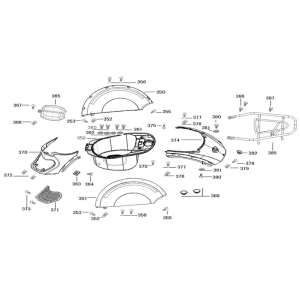 Cache arrière central AGM Star50 noir rouge