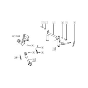 Béquille centrale - Béquille latérale Kymco Downtown 125i