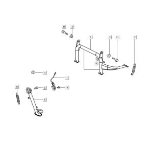 Béquille centrale - Béquille latérale Kymco Downtown 300i blanc