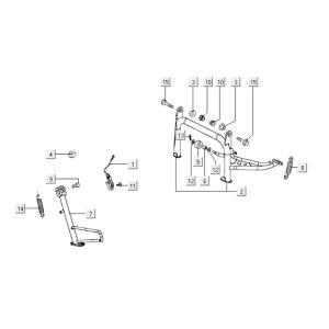 Béquille intermédiaire - Béquille latérale Kymco Xciting 400i Pearly Black