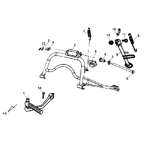 Béquille centrale - Béquille latérale - pédale Kickstarter Sym Symphony SR (BK5560) noire
