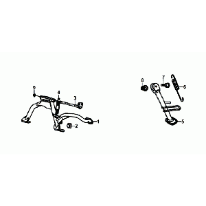 Béquille centrale -Béquille latérale- KICKSTARTER Sym Orbit III Black