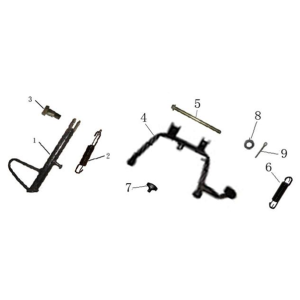 Béquille centrale AGM LX noir