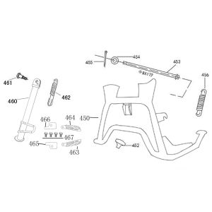 Béquille centrale Benzhou YY50QT-45A noir