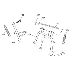 Béquille centrale China R8 bleu foncé