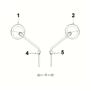 Mirrors Peugeot Django 125 EFI E5 2021-2022
