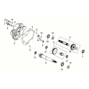Mission case - arbre de transmission Sym X-Pro 50 E5