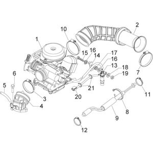 Raccord d'alimentation 4 temps 4 soupapes Piaggio New Fly