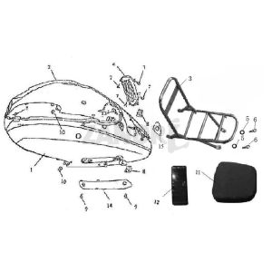 Revêtement moto BTC Grande Retro GT1 blanc noir