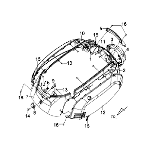 Revêtement moteur Feu arrière L R Sym Tonik (BK001C) noir