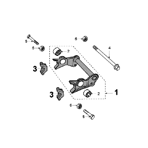 Suspension moteur Peugeot Jet Force LC Injection Rouge