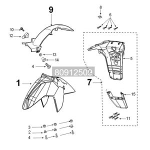 Mudguard Peugeot Tweet 125i E5 FL 2023-2025 BLACK (M7)