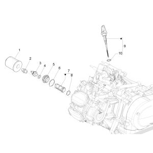 Filtre à huile Vespa GTS 125 4 temps IE ABS Euro4 2016-2018