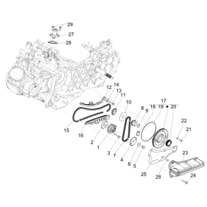 Pompe à huile Vespa GTS 125 4T E5 ABS 2021 (EMEA)