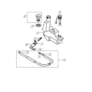 Réservoir d'huile Kymco ZX 2t ac argent-orange