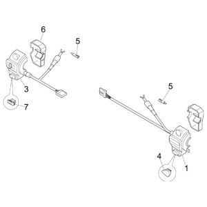 Interrupteurs de guidon Vespa LXV 2 temps