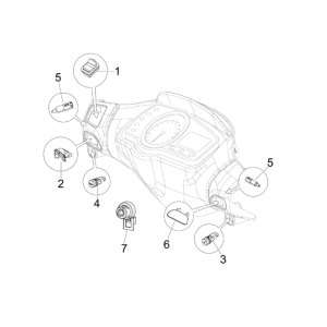 Inverseurs - Commutateurs de sélection - Boutons-poussoirs - Interrupteurs Piaggio NRG Power DD 2007-2017