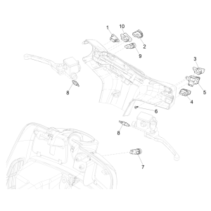Inverseurs - Interrupteurs de sélection - Boutons-poussoirs - Interrupteurs Vespa GTS 125 4T E5 ABS 2021 (EMEA)