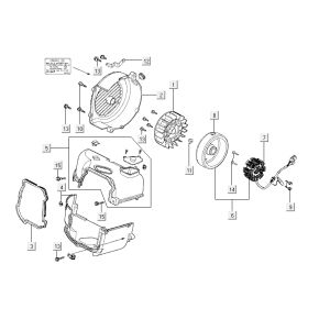Hotte de refroidissement d'allumage Kymco Agility 10' 4 temps gris foncé