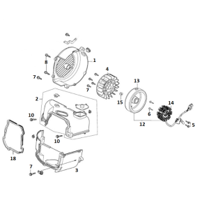 Allumage - ailette de refroidissement GY6 10/12 pouces (EURO 4 ; après 2018)-Ontsteking- Koelvin GY6 10 / 12 inch (EURO4) l tm n