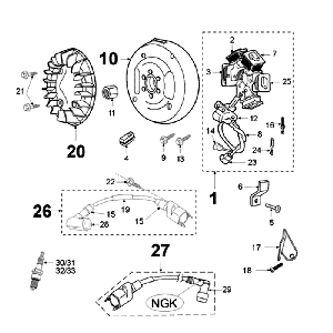 Pièce d'allumage - CDI Peugeot Fox rouge