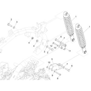 Support de suspension Piaggio Medley 125 ABS E5 2021-2022 (EMEA) - Amortisseur (s)
