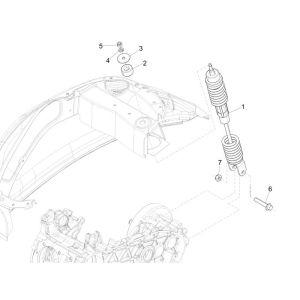 Amortisseur Vespa Sprint 45km 4 temps 4 soupapes