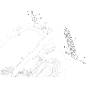 Suspension arrière Piaggio Liberty 50 4 temps (IGET Euro 5)