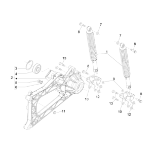 Suspension arrière - Amortisseurs MP3 500 LT Sport 2014-2016