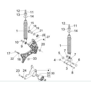 Suspension arrière - Amortisseurs Vespa GTV 250 4T 4V IE
