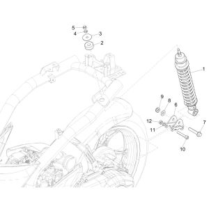 Suspension arrière - Amortisseur (s) Piaggio Liberty 125 4 temps 3V IE ABS (IGET Euro 5)