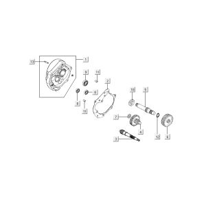 Transmission Kymco Agility 12' 4 temps rouge