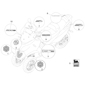 Tableaux et bandes décoratives Piaggio MP3 500 LT Business 2014-2016