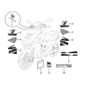 Autocollants et décalcomanies Piaggio NRG Power DD 2007-2017