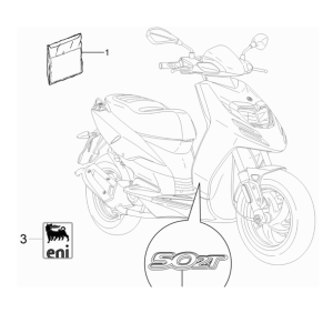 Emblèmes - Autocollants - Logo Piaggio Typhoon 50 2 temps Euro 3 2011