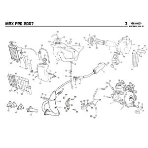 Radiateur d'échappement Rieju MRX pro Black-SRS 2008 2 temps